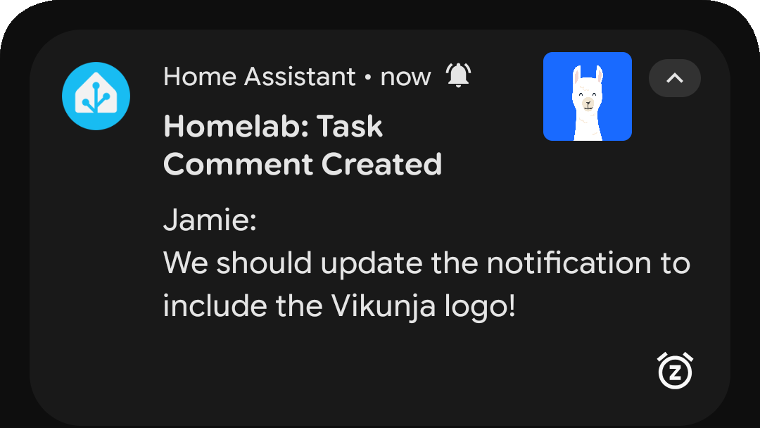 Vikunja comment notification
